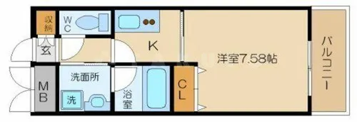 アーバネックス西長堀【4階】の間取り