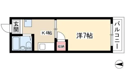 1Kの間取り画像