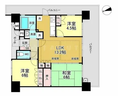 シティハウス千里中央【9階】の間取り