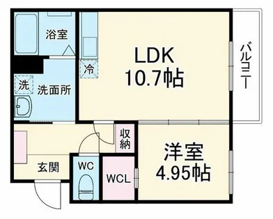 1LDKの間取り画像