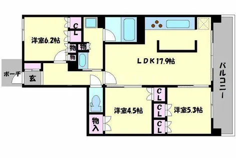グランドメゾン千里中央東丘Ⅲ番館【1106号室】の間取り