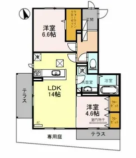 アヴニール箕面【1階】の間取り