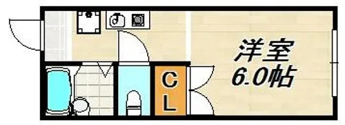 サンコート板宿【1階】の間取り