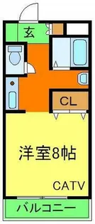 サザンコート和泉【203号室】の間取り