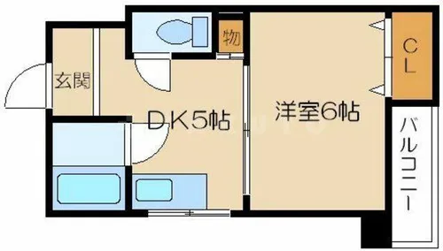 1DKの間取り画像