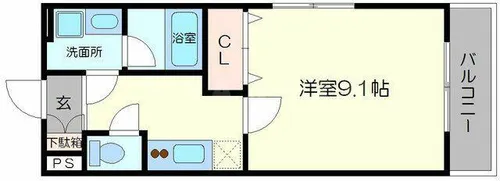 大阪府箕面市半町3丁目【アパート】の間取り