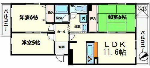 大阪府吹田市五月が丘東【マンション】の間取り
