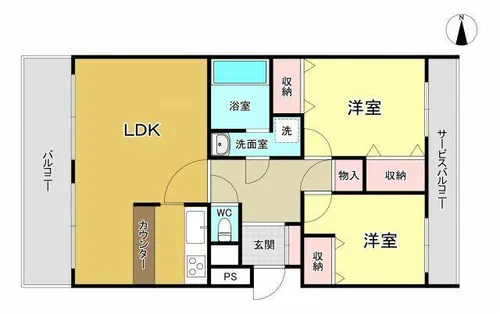 東急ドエルアルス緑地公園A棟【2階】の間取り