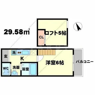 大阪府吹田市千里山西5丁目【アパート】の間取り