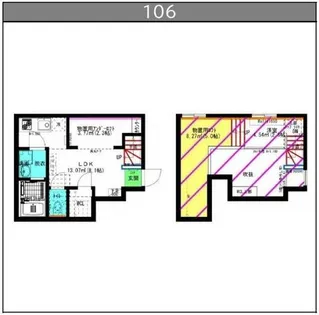 AX港楽【106号室】の間取り