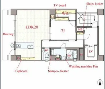 アマデウス北堀江【2階】の間取り