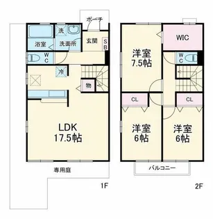 宮山タウンハウス【1階】の間取り