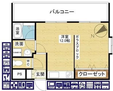 パレス東洋豊里2号館【3階】の間取り
