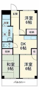 千里山アカシヤハイツ【3階】の間取り