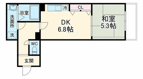 1DKの間取り画像