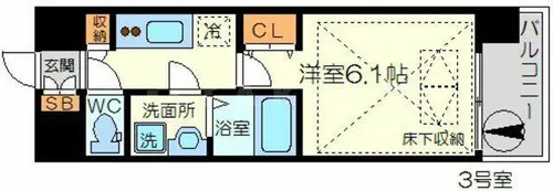 スプランディッド新大阪DUE【0803号室】の間取り