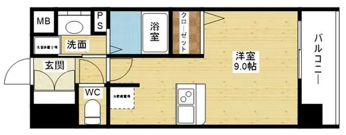 アスヴェル新北野モスト【8階】の間取り