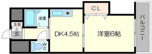 ノルデンハイム新北野【5階】の間取り