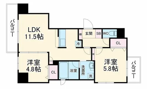 コンフォート大阪天満宮【4階】の間取り