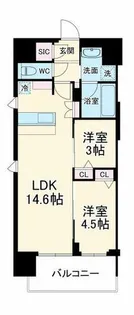 スプランディッド本町東DUE【9階】の間取り