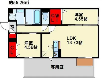 Polonia Wakamatsu A棟【205号室】の間取り