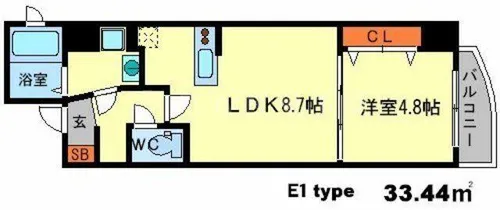 SERENiTE江坂四番館【8階】の間取り