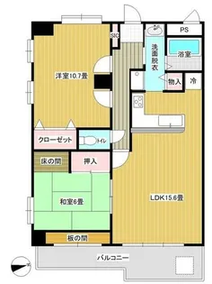 エンゼルハイム六ツ門 603号室【6階】の間取り