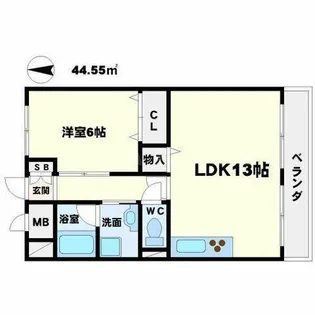 テラジハイツⅠ号館【4階】の間取り