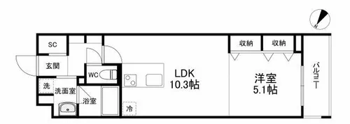 estageo太子橋【3階】の間取り
