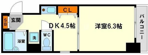 エステムコート新大阪【605号室】の間取り