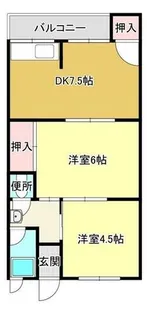 パールハイツ【1号室】の間取り