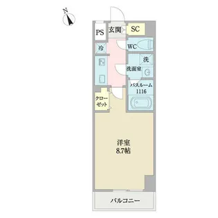 コントレイルりんくう常滑【0506号室】の間取り