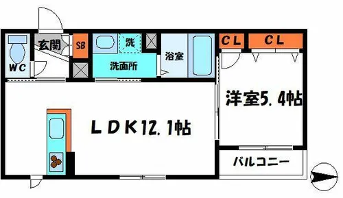 シャーメゾン彩 Ⅱ号館【2階】の間取り
