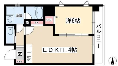 レインボーピア記念橋【0804号室】の間取り