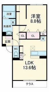 大阪府豊中市長興寺南4丁目【アパート】の間取り