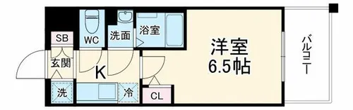 エスリード ザ・イーストレジデンス大阪城【6階】の間取り