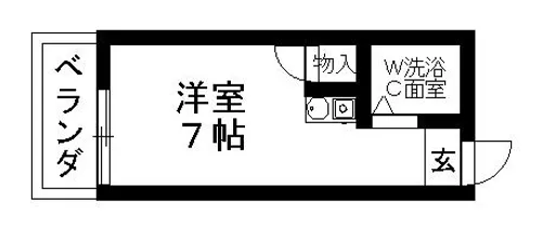 シャトレー守山【1D号室】の間取り