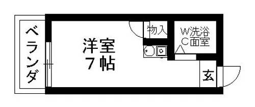 シャトレー守山【1D号室】の間取り