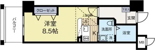 福岡県福岡市博多区博多駅南2丁目【マンション】の間取り