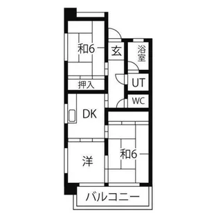 コーポ香流橋【4階】の間取り