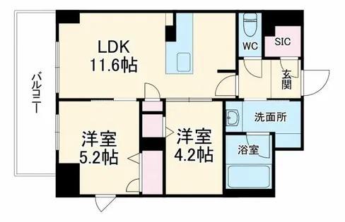 セントリヴィエ大阪梅田【0306号室】の間取り