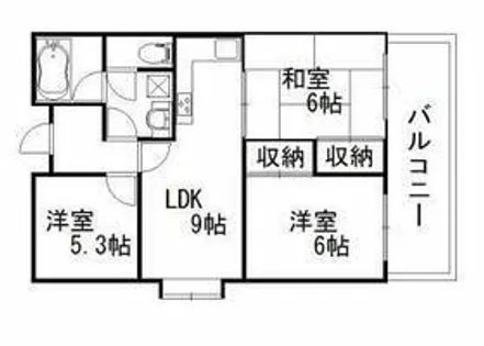 ヒュース泉大津【301号室】の間取り