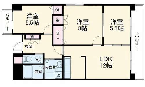 アビタシオンⅢ【2階】の間取り