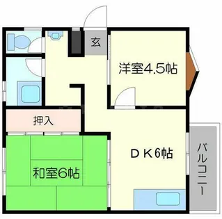 いかはなハイツ B棟【1階】の間取り