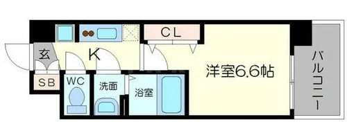 ファステート江坂ランウェイ【8階】の間取り