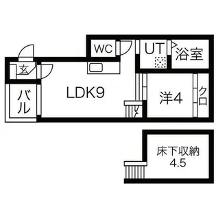 志賀本通ヒルズ【102号室】の間取り