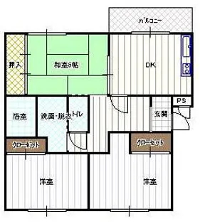 メイコータウン2【102号室】の間取り