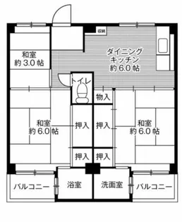 ビレッジハウス加賀田【3階】の間取り