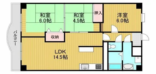 狭山レークハイツ2号館【10階】の間取り