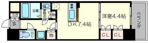 大阪府大阪市西区北堀江1丁目【マンション】の間取り
